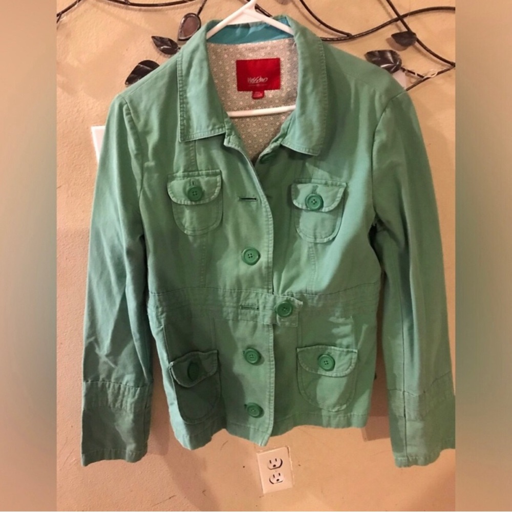 Mossimo Women's Mint Green Button-Front Jacket Size Xxl